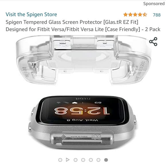 Spigen 2 pack fitbit versa glass screen protector - Picture 7 of 15